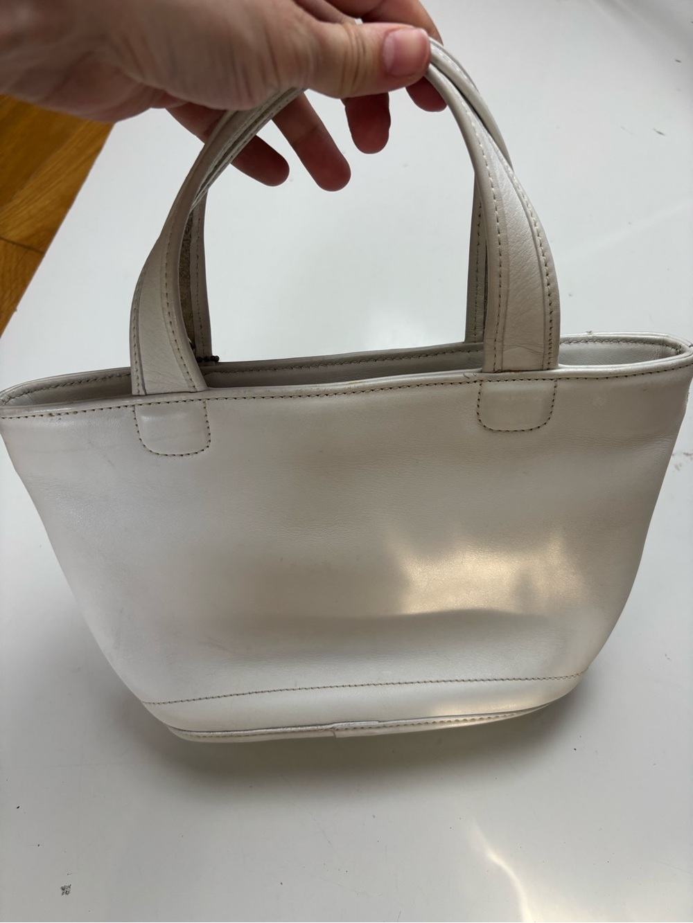 Coach 9301 Bleecker small basket white leather tote 1998 Vtg - Picture 2 of 6